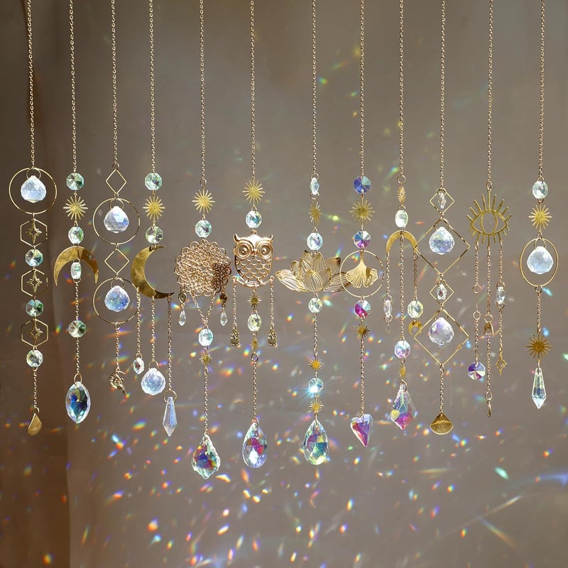 HYBEADS 16 pcs Crystal Suncatcher, Colorful Suncatchers Sun Catchers Indoor Window Hanging Ornaments for Home Garden Ceiling Christmas Party Wedding Indoor Outdoor Decoration Prism Rainbow Maker - Image 1